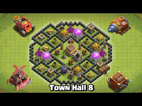 Th-8 Max Base Formation vs Every One Max Machine! | Clash of Clans