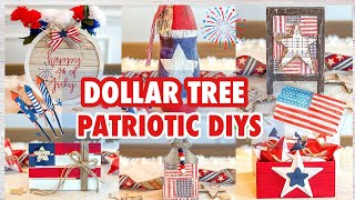 🇺🇸 NEW 4th Of July Patriotic Dollar Tree DIYS l Rustic Americana DIYS l 4th of July Home Decor