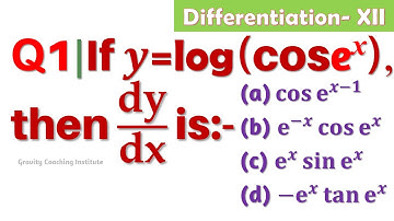 Q1 | If y=log⁡(cos⁡ e^x), then dy/dx is