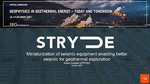 STRYDE Webinar by Amine Ourabah: Miniaturization of Seismic Equipment