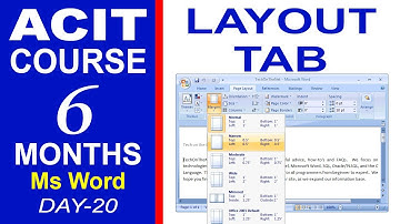 Advanced CIT Course - Microsoft Word Processing: Layout Tab Commands - CIT Course Class-20