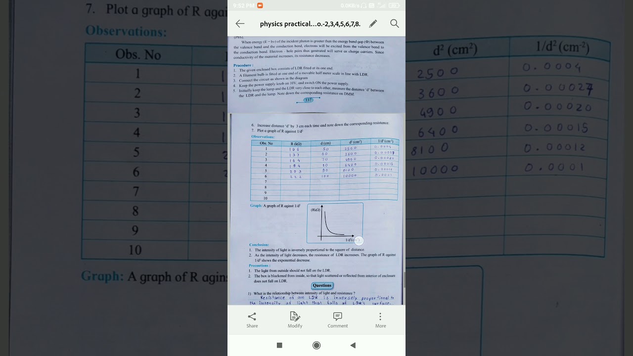 12th class physics practical Activity No.9 Light dependent resistor YouTube