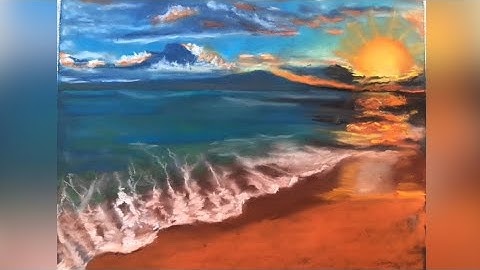 How to draw beach sunset | soft pastel time-lapse | step by step