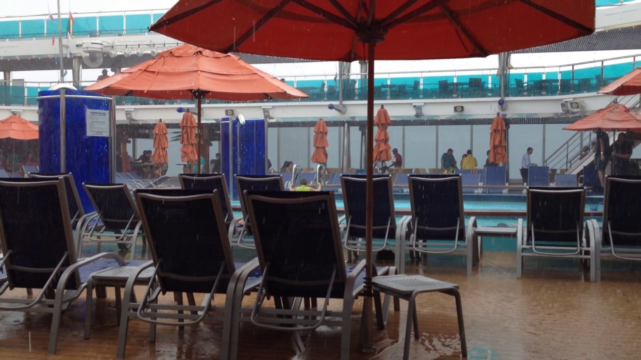 Carnival Dream Lido Deck Downpour 01/07/14 YouTube