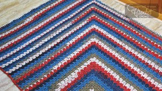 Crochet Mitered Modern Granny Blanket Pattern | EASY | The Crochet Crowd