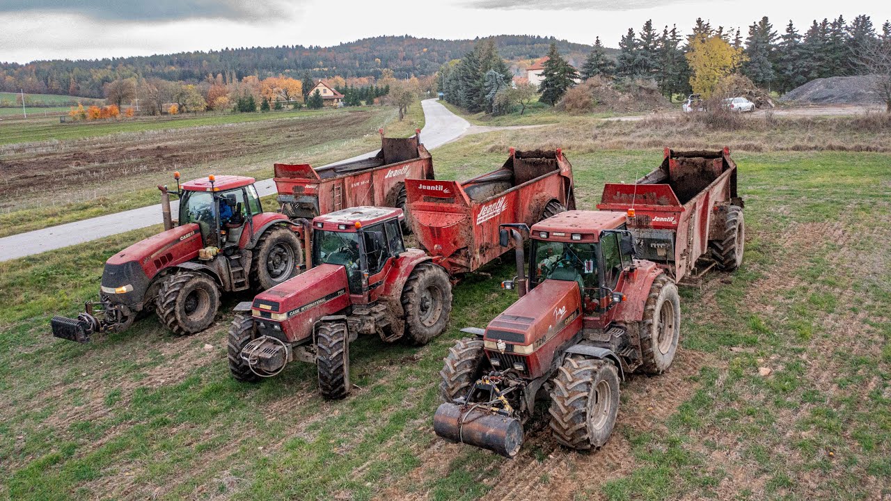 Hnojení a orba 2023 - 4x Case IH Magnum - 400, 250, 7210, 7130, 3x Jeantil EVR 18-14