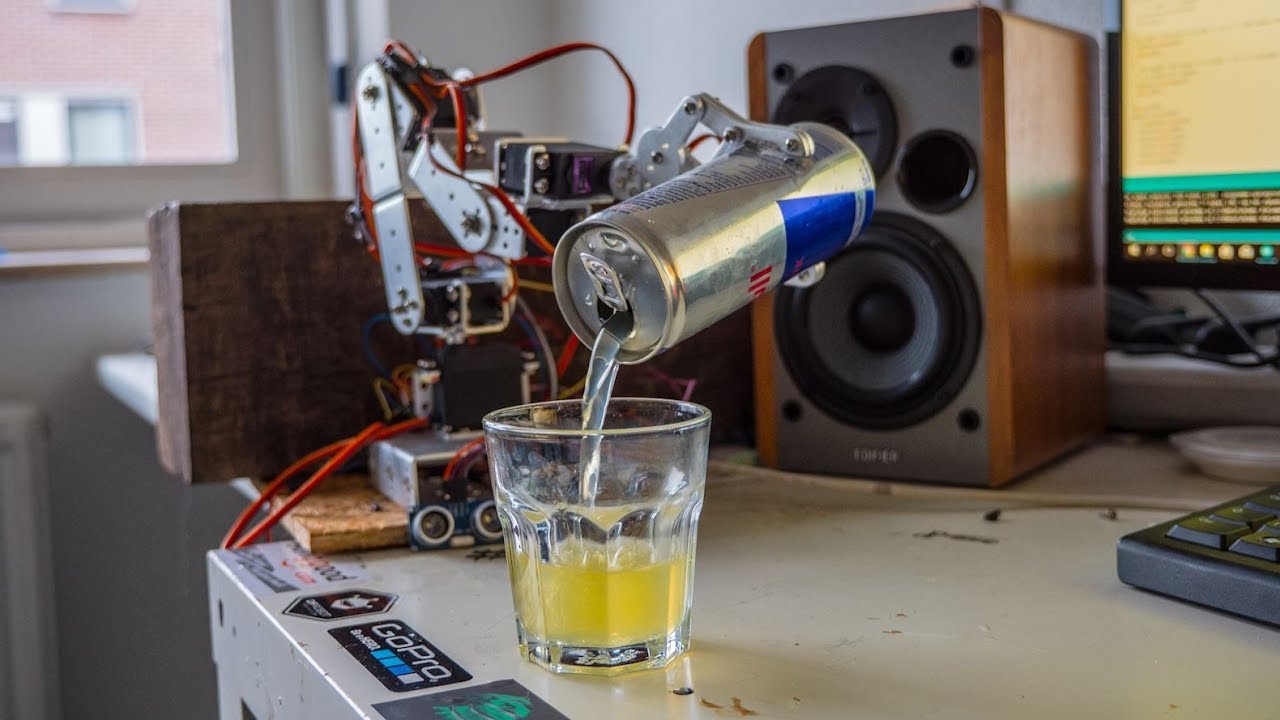 The drink pouring robot arm YouTube