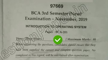 2019 Mdu BCA 3rd Sem Introduction to Operating System Question Paper