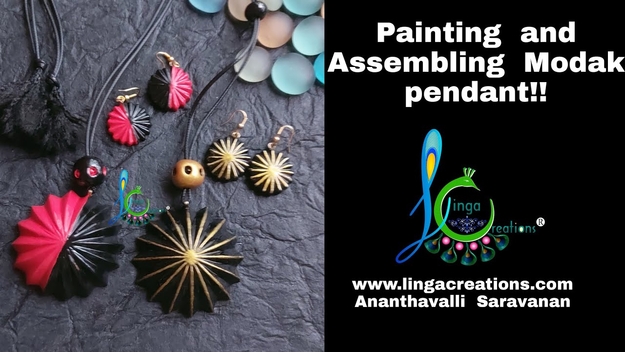 Clay Modak Painting and Assembling Modak pendant! |Air dry clay| linga creations ...