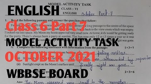 Class 6 PART 7 ENGLISH MODEL ACTIVITY TASK ইংরেজি OCTOBER 2021