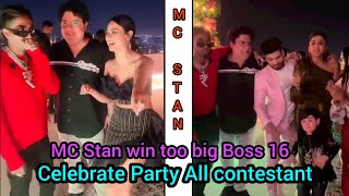 Bigg Boss 16 win party 🥳 MC Stan All contestants #biggboss #mcstan #bb16winner
