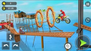 Bike Stunt racing -(peu Bicyclette cascade)-motocross offroad-courses sur piste-jeu de course de mot screenshot 1