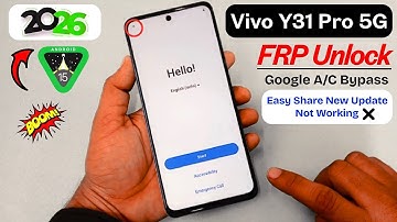 Vivo Y31 Pro 5G FRP Bypass Android 15 Without PC🔥| Fix - Easy Share Not Work | Google Account Unlock