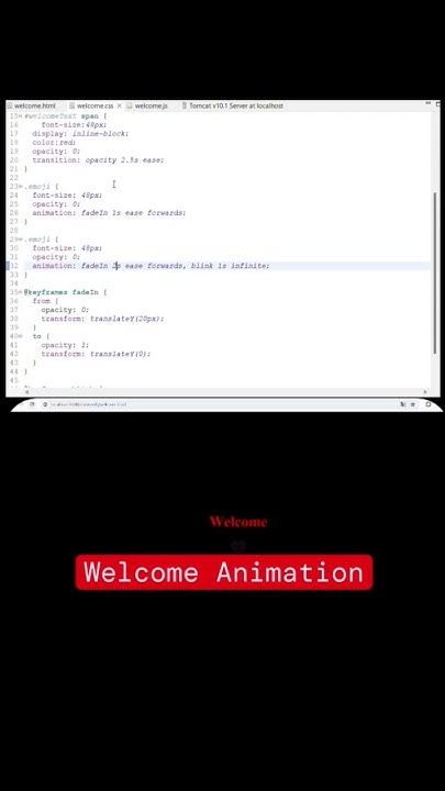 Welcome page Animation using html css and JavaScript ...