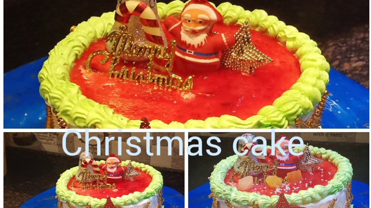 Christmascakedecoration How to decorate Christmas Cake at home YouTube