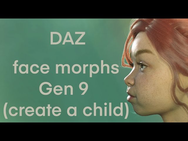 Genesis 9 face shapes (overview) and how to create a younger face: Daz 