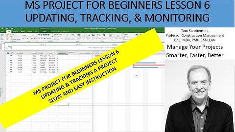 Learn to Update, Track, & Monitor Projects using MS Project, MS Project for Beginners Lesson 6
