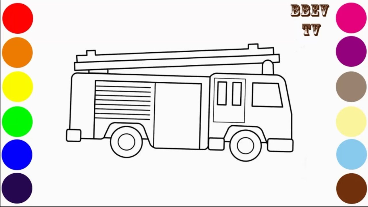 Fire Truck Coloring Pages Colors For Kids With Bbev Tv Youtube