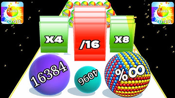 Satisfying mobile game - Ball Run infinity - ball run 2048 video gameplay walkthrough part 5