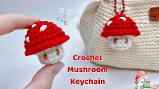 Crochet Mushroom Keychain 🍄| Easy Tutorial | Móc Bé Nấm Nhỏ