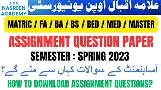 ba assignment question paper 2023