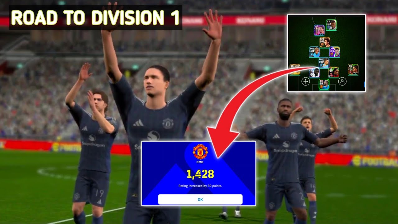 EFOOTBALL DIVISION MATCH | RANK PUSHING | ROAD TO DIVISION 1 | GAME ...