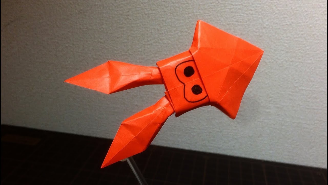 スプラトゥーン2の簡易イカの折り紙の作り方 Splatoon2 Origami Youtube