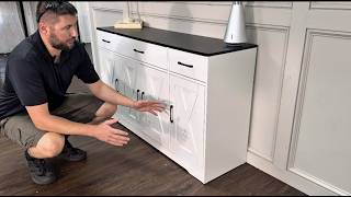Garvee 55 Large Buffet Sideboard Cabinet, Coffee Bar Cabinet Buffet Table