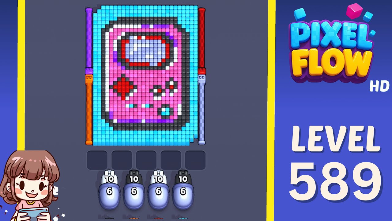 Pixel Flow Level 589 Solution Walkthrough