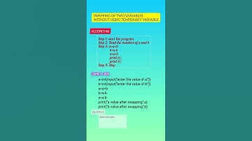 SWAPPING OF TWO VARIABLES WITHOUT TEMPORARY VARIABLE|#python #programming #coding #music #shorts