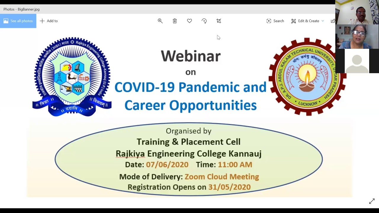 Webinar on Covid-19 Pandemic and Career Opportunities - YouTube
