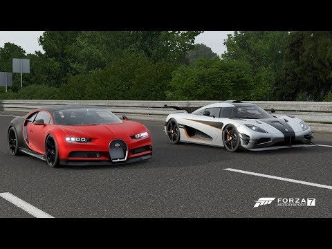 Forza 7 Drag race: Bugatti Chiron Sport vs Koenigsegg One:1