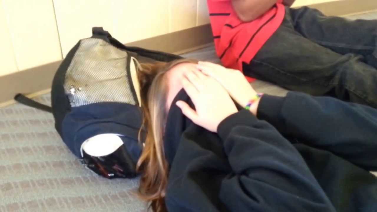 Histerical girl laughing