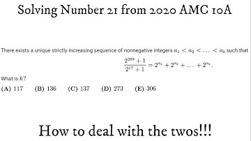 Solving AMC 10A 2020 #21 / AMC 12A 2020 #19. Easier than it Looks!!!