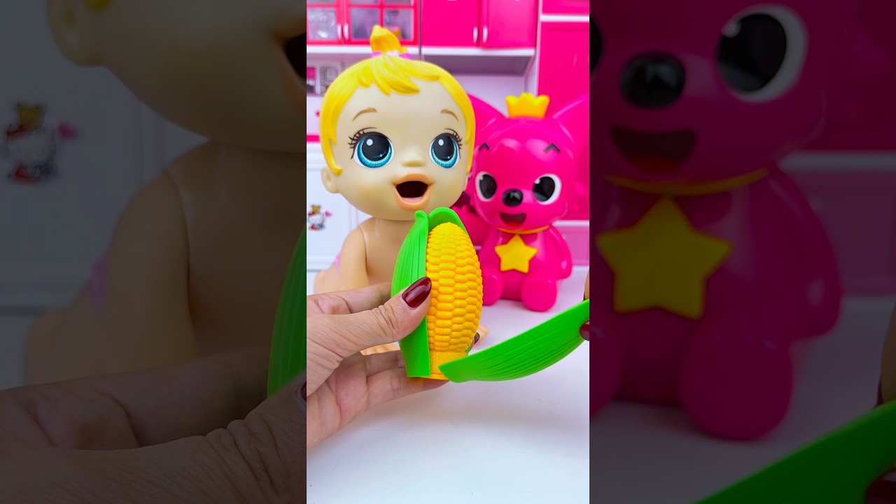 ASMR Unboxing Minnie Mouse & Pinkfong Corn Banana Toy | Satisfying Miniature Kitchen Set