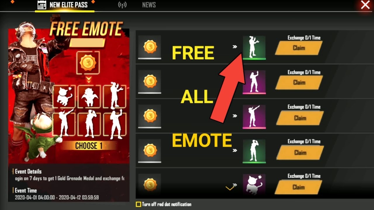How To Get ?? All Emote Free New Event || New Diamond Royal Costume || Garena Free Fire
