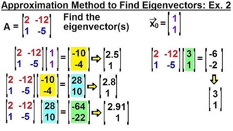 Linear Algebra: Ch 3 - Eigenvalues and Eigenvectors (20 of 35) Eigenvectors=? Approx. Method: 2