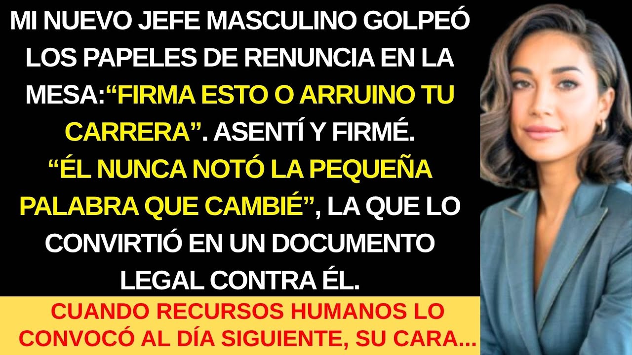 MI NUEVO JEFE MASCULINO ME FORZÓ A FIRMAR LA CARTA DE RENUNCIA, PERO LO QUE REALMENTE FIRMÉ FUE...