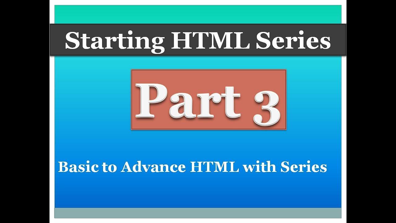 HTML Chapter 3 || HTML Beginner to Advance - YouTube