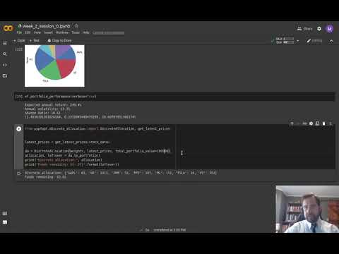 Python in Finance: Portfolio Optimization (Session 7), Exercise Solution