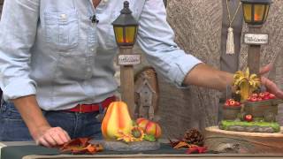 Lit Lampost Luminary with Harvest Scene by Home Reflections with Carolyn Gracie