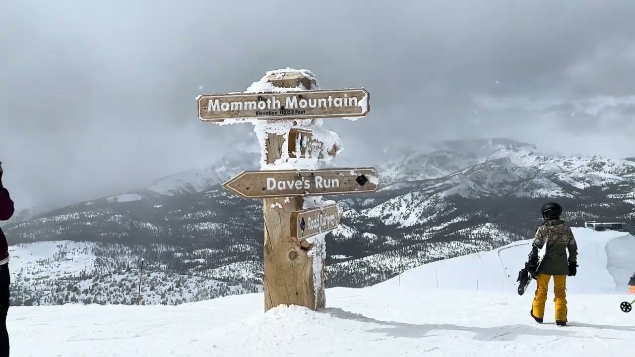 Skiing the easy way down, Roadrunner, from the top of Mammoth Mountain on Thursday March 7, 2024