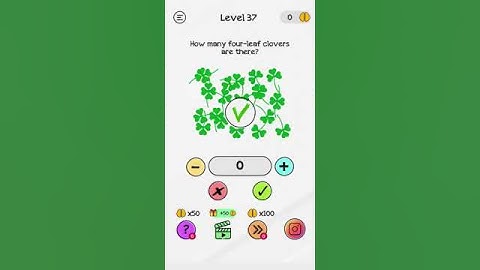 Braindom Level 37 How many four leaf clovers are there