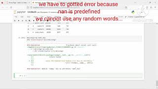 how to set nan using numpy in python | pandas in python | numpy | #python #py