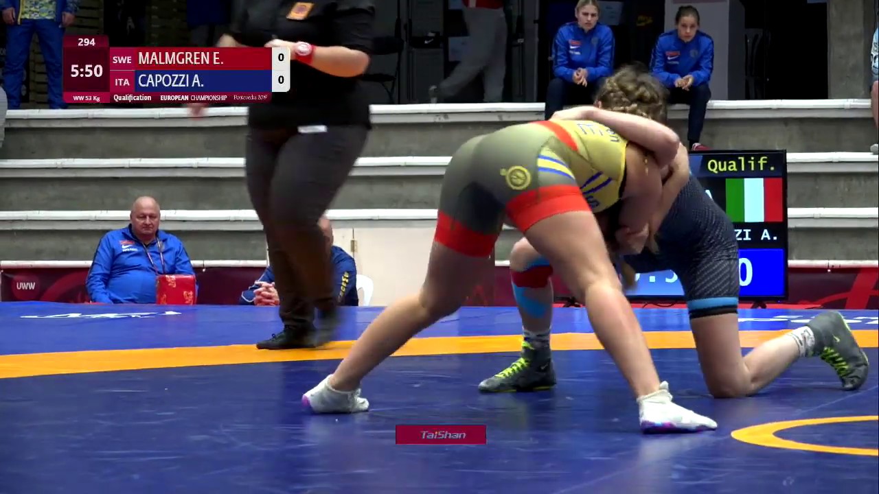 Qual. WW - 53 kg: E. MALMGREN (SWE) v. A. CAPOZZI (ITA)