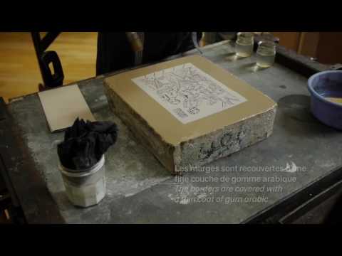 Lithographie : préparation de la pierre
