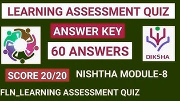 Learning Assessment Quiz Answer key| #learningassessment #flnlearningassessmentquiz #diksha #nishtha