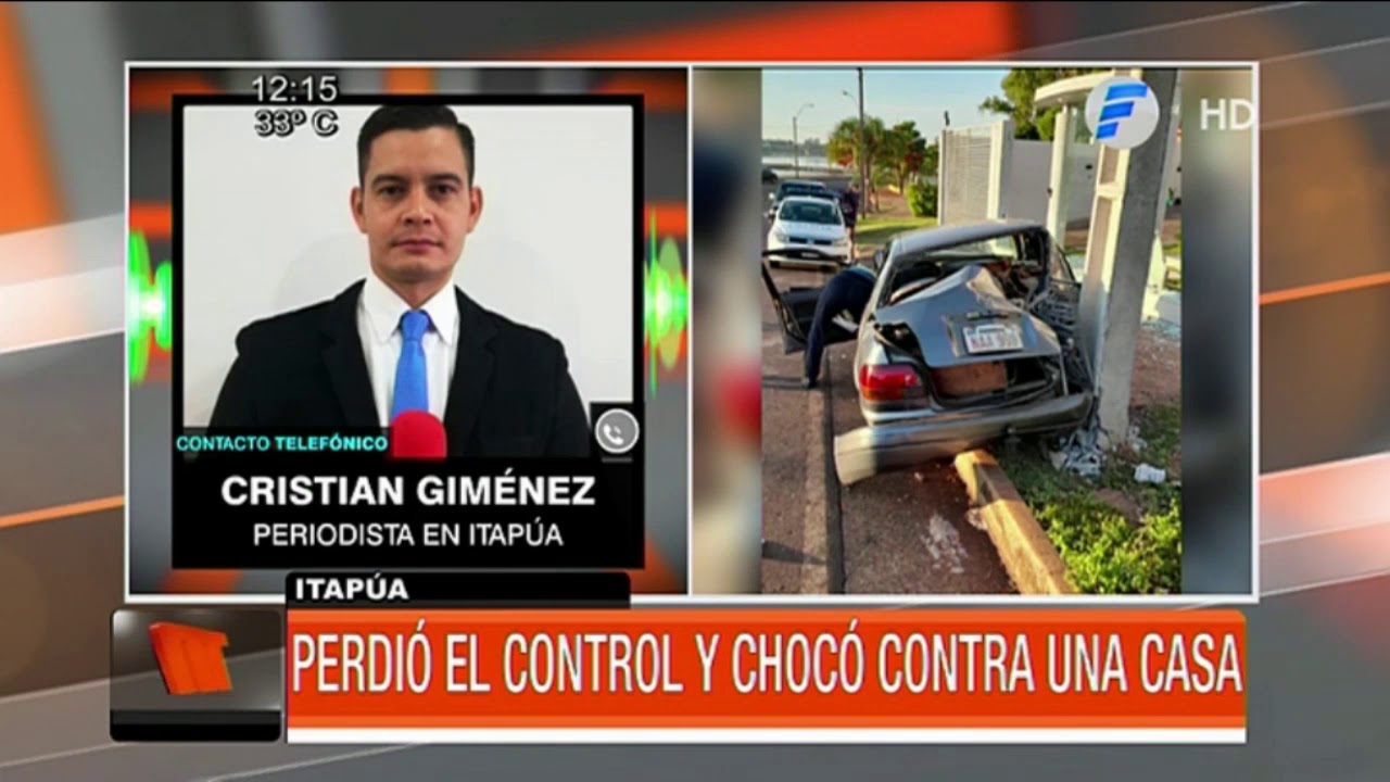 Perdió el control de su auto y chocó contra una casa - YouTube