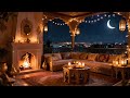 Golden Ramadan Fireplace Ambience Cozy Islamic Background Calm Fire Sounds