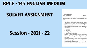 BPCE-145 ENGLISH MEDIUM SOLVED ASSIGNMENT||2021-22||@that was open study